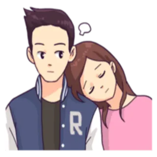 😶 c7af0d5f Paar, Liebe, Romantik, Cartoon, Beziehung whatsapp sticker