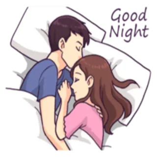 😴 d0c0b2c8 Good Night gute Nacht, Paar, Bett, Schlaf, romantisch, Liebe whatsapp sticker
