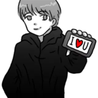 💖 2c978047 I ❤️ U amor, corazón, mensaje, dibujos animados, afecto, te amo whatsapp sticker