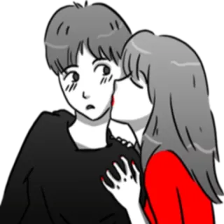 💋 7a223eb6 pareja, beso, amor, romance, dibujos animados, ilustración, cariño whatsapp sticker