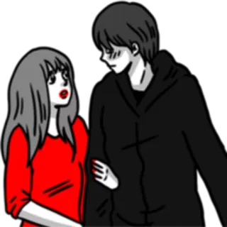 💑 804c319a pareja, dibujos animados, amor, relación, mujer, hombre whatsapp sticker