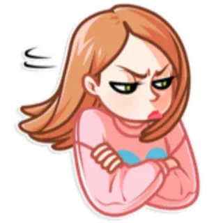 😒 34d7c3e0 angry, frustrated, woman, cartoon, upset, attitude, arms crossed whatsapp sticker