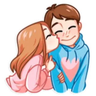 💏 59ae6561 love, kiss, couple, romance, cartoon, affection whatsapp sticker