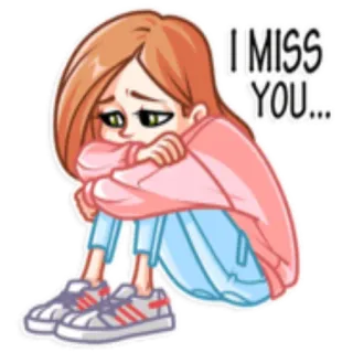 😔 978fd55c I MISS YOU... miss you, sad, girl, longing whatsapp sticker