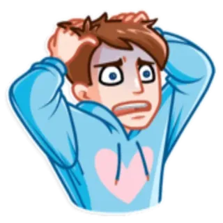 😰 aeadb3a5 emoji, sticker, cartoon, expression, emotion, worried, anxious whatsapp sticker
