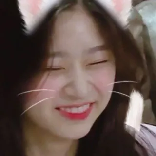 🍧 eede175e 女人, 微笑, 猫耳, 自拍, 肖像, 滤镜 telegram sticker