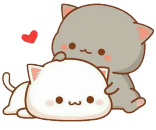 😊 73a438b3 кот, персиковый кот, серый кот, любовь, каваий, милый, моти моти персиковый кот telegram sticker