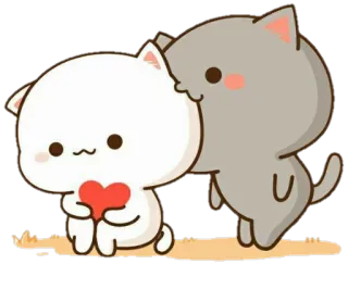 🙃 7a95f306 кот, милый, каваий, любовь, сердце, моти, персик, животное telegram sticker