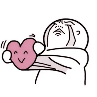 💗 d6d4f276 crying, heart, sad, cartoon, love, expression whatsapp sticker