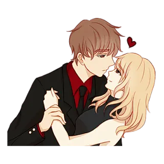 🥰 69ff80c3 pareja, romance, amor, dibujo animado, ilustración, relación telegram sticker