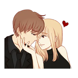 😍 9042fcad pareja, amor, anime, romance, dibujos animados telegram sticker