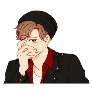 🤦‍♂ ba5ff963 persona, personaje, anime, dibujo animado, hombre, triste telegram sticker