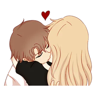 🥰 2e21e178 kiss, love, couple, romance, affection, cartoon telegram sticker