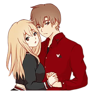 👩‍❤‍👨 619d1966 anime, couple, romance, cartoon, love, relationship telegram sticker