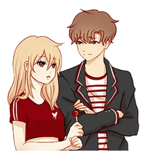 🤔 8bc9ab45 couple, cartoon, romantic, lollipop, sweet, love, romance, dating telegram sticker