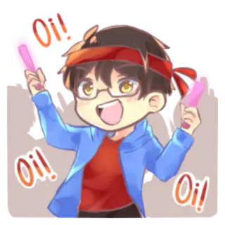 😀 d91deaed Oi! Cartoon, Anime, Eis, Fröhlich, Jubelnd, Süß telegram sticker