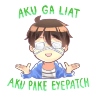 😀 ed2dbfc9 AKU GA LIAT
AKU PAKE EYEPATCH Augenklappe, Augenbinde, Anime, Cartoon, Verletzt, Figur telegram sticker