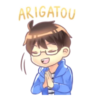 😀 feb851a5 ARIGATOU arigatou, danke, anime, manga, kawaii, süß, dankbar telegram sticker