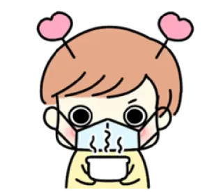 😷 82a8a9ac 卡通, 女孩, 面具, 汤, 可爱, 动漫 telegram sticker