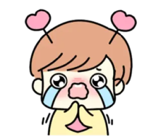 😭 ca889abb 卡通, 哭泣, 悲伤, 眼泪, 女孩, 表情符号 telegram sticker