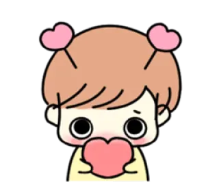 🥺 d9f32a6f 卡通, 女孩, 爱心, 爱, 可爱, 卡哇伊 telegram sticker