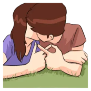 🤯 5c001ebd beijo, casal, amor, romance, desenho animado, personagens whatsapp sticker