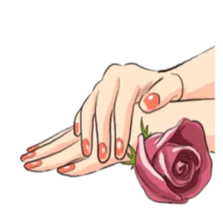 😨 7f903f40 mão, rosa, flor, manicure, unhas whatsapp sticker