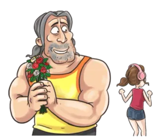 💐 a3f124be 남자, 꽃, 여자, 춤, 헤드폰 telegram sticker