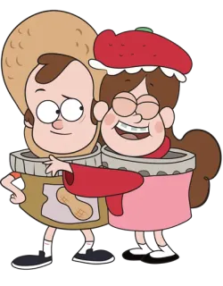 💕 02f55ddf Dipper & Mabel Pines Gravity Falls cartoon, animated, gravity falls, dipper pines, mabel pines, peanut butter, jelly whatsapp sticker