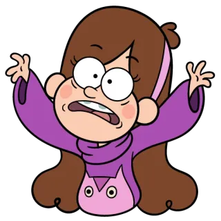 😼 113364a0 Mabel Pines Gravity Falls Mabel Pines, Gravity Falls, cartoon, excited, animated, character, expression whatsapp sticker
