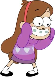 😙 76eb951e Mabel Pines Gravity Falls mabel, gravity falls, disney, cartoon, happy, character whatsapp sticker