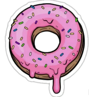 🍩 a64b9e81 donut, pink, sprinkles, food, dessert, sweet, pastry, doughnut whatsapp sticker