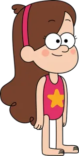 🙃 eb7cc5a4 Mabel Pines Gravity Falls cartoon, character, Mabel, Gravity Falls, swimsuit, summer whatsapp sticker