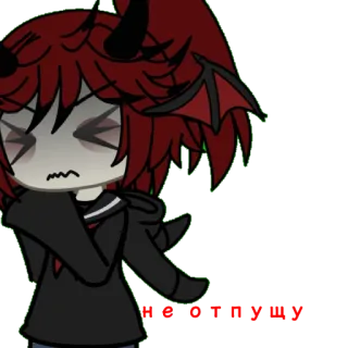 😢 2c191f87 I WANT DIE Gacha, Duivel, Verdrietig, Dood telegram sticker