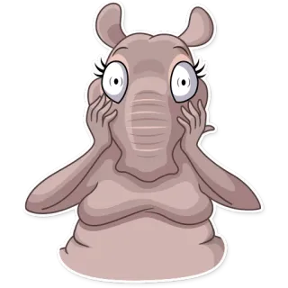 😨 1e93e606 kartun, stiker, gajah, binatang, mata whatsapp sticker