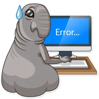 😥 a18c222a Error... kesalahan, komputer, hewan, anjing laut whatsapp sticker