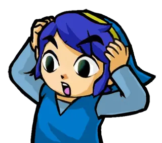 😮 0df0ce6b Link The Legend of Zelda 电子游戏, 角色, 林克, 塞尔达传说, 震惊, 惊讶, 卡通 telegram sticker