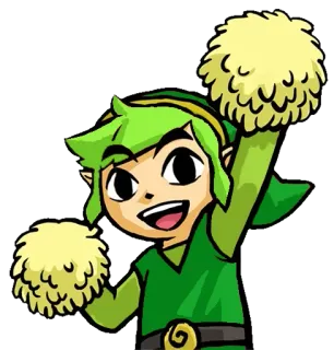 🙌 34d1bb6d Link 林克, 塞尔达传说, 啦啦队长, 电子游戏, 任天堂 telegram sticker