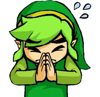 🙏 44b95886 Link 林克, 电子游戏, 塞尔达传说, Q版, 请求, 道歉 telegram sticker