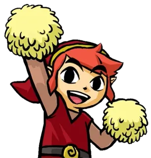 🙌 77396ab5 Link The Legend of Zelda 林克, 塞尔达传说, 啦啦队, 绒球, 电子游戏, 角色 telegram sticker