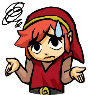 😣 9f1f37ad Link The Legend of Zelda 林克, 塞尔达传说, 任天堂, 电子游戏, 困惑, 耸肩 telegram sticker