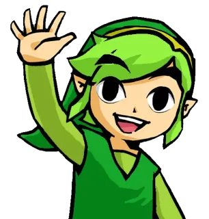 ✋ d6a4a2f9 Link The Legend of Zelda 林克, 塞尔达传说, 电子游戏, 角色, 挥手 telegram sticker