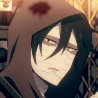 🦇 5688f898 Zack Angels of Death Anime, Karakter, Zack, Hoodie, Perban, Darah telegram sticker