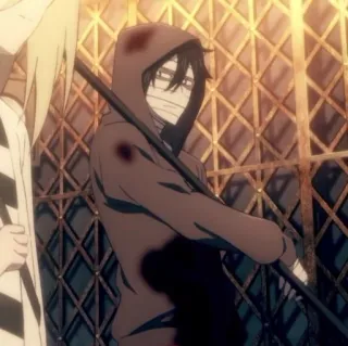 🦇 a6007d40 Zack Angels of Death Anime, Horor, Karakter, Hoodie, Perban, Senjata telegram sticker