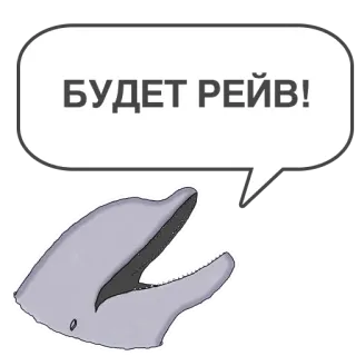 💥 2527a19f БУДЕТ РЕЙВ! delfino, rave, festa, russo, animale, fumetto telegram sticker