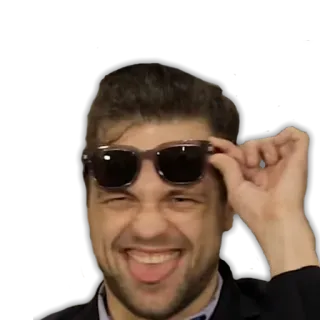 😜 bfb3391d homem, óculos de sol, retrato, rosto, sorriso irônico telegram sticker