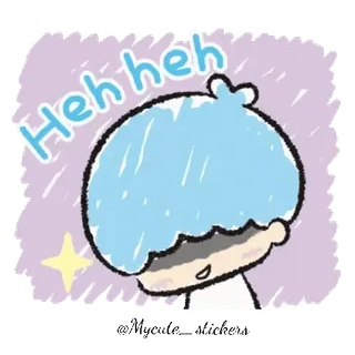 💫 6a529119 Heh heh 可爱, 卡哇伊, 卡通, 角色, 绘画 telegram sticker