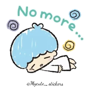 💫 c7af1146 No more... 卡通, 筋疲力尽, 疲惫, 不要了, 睡觉 telegram sticker