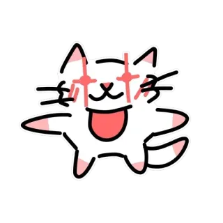 🤠 0822181b gatto, carino, adesivo, cartone animato, animale, kawaii, felice whatsapp sticker
