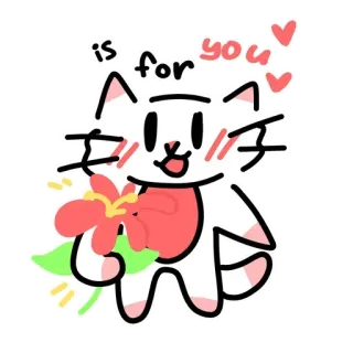 ❤️ 0eb1a113 is for you gatto, fiore, carino, rasserenante, regalo whatsapp sticker